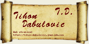 Tihon Dabulović vizit kartica